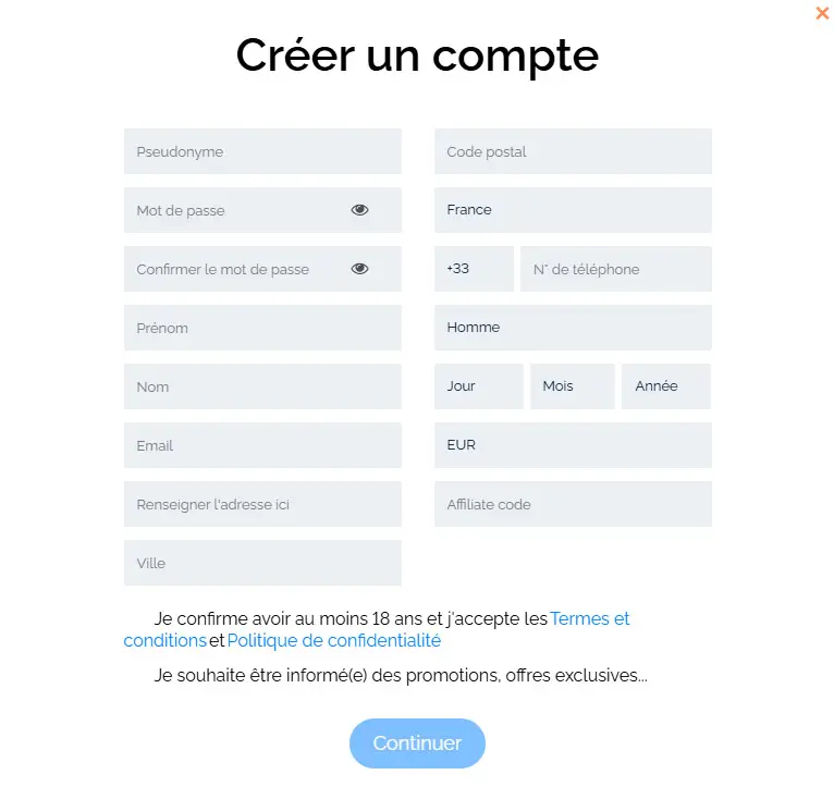 Processus d'inscription Bitkingz Casino